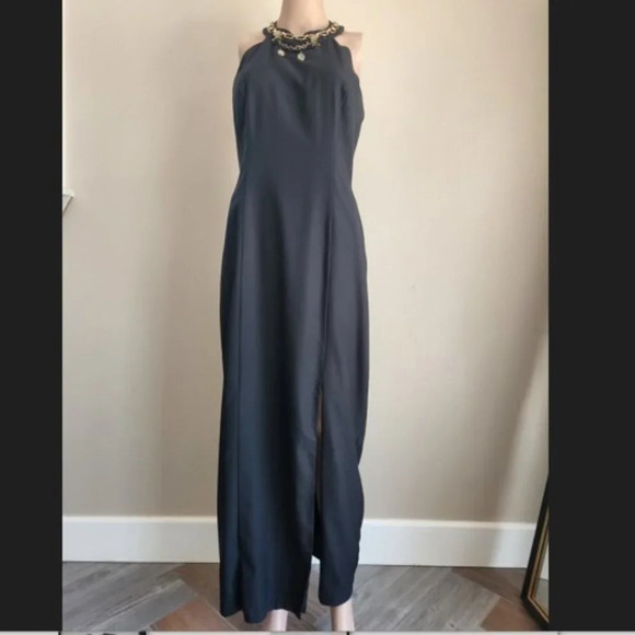 Black Maxi Halter Dress - Picture 1 of 15